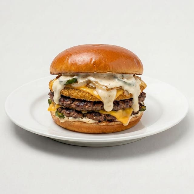 Mozzarella Cheese Curd Burger.