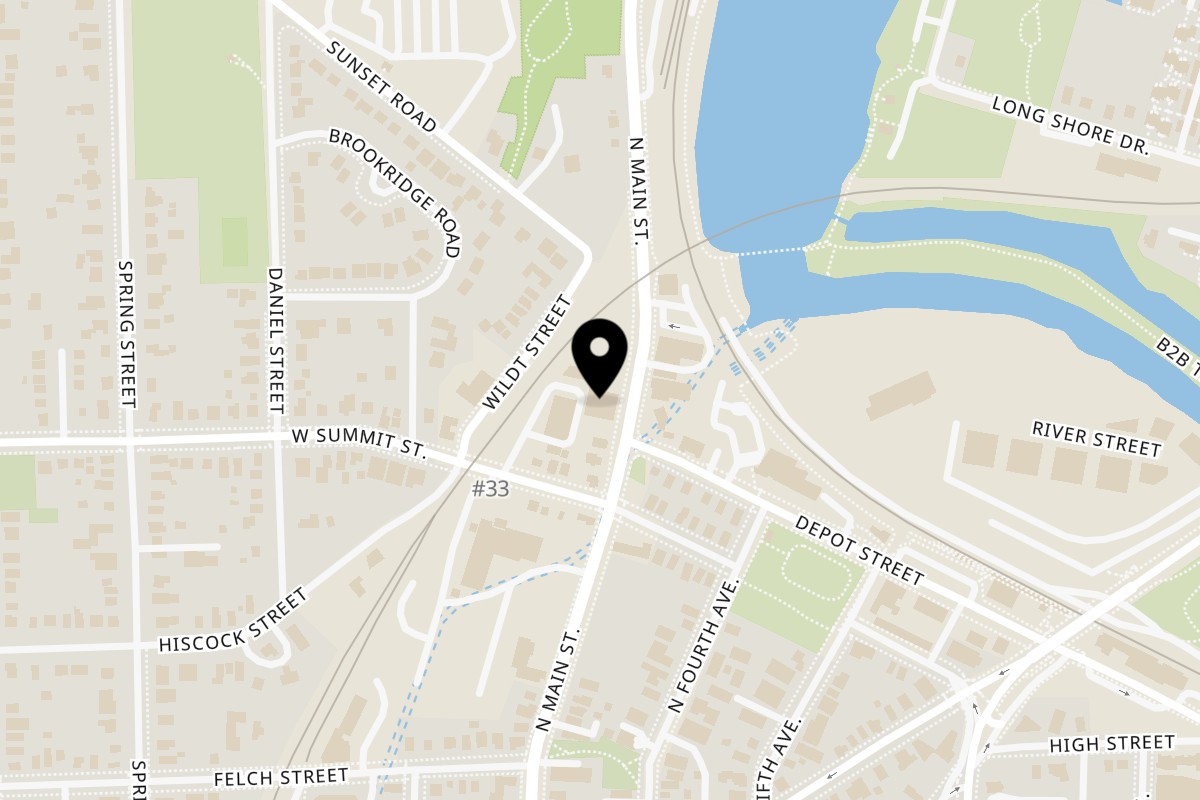 Map showing the location of The Burger Truck Ann Arbor on 907 N Main St in Ann Arbor